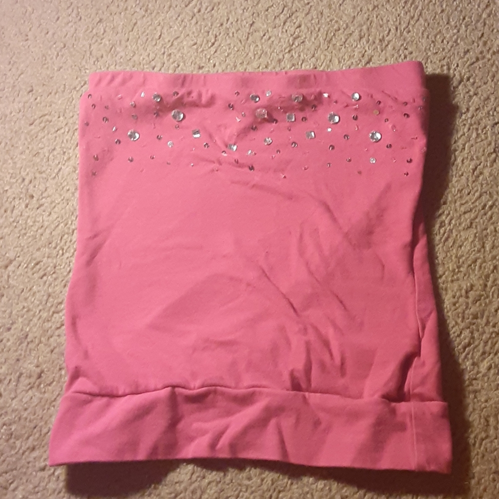 Pink jeweled tube top